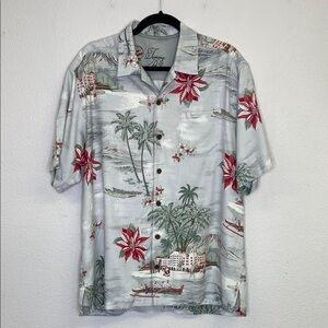 Tommy Bahama Christmas Holiday Santa Button Down Shirt Men's Medium